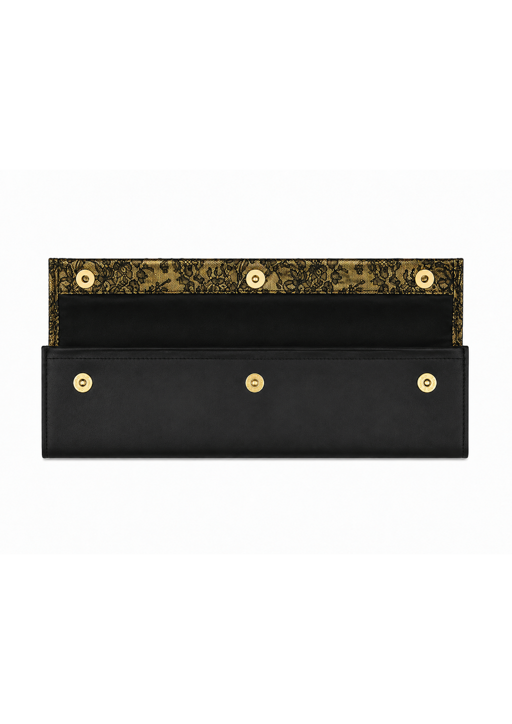 Pochette en dentelle et cuir de veau