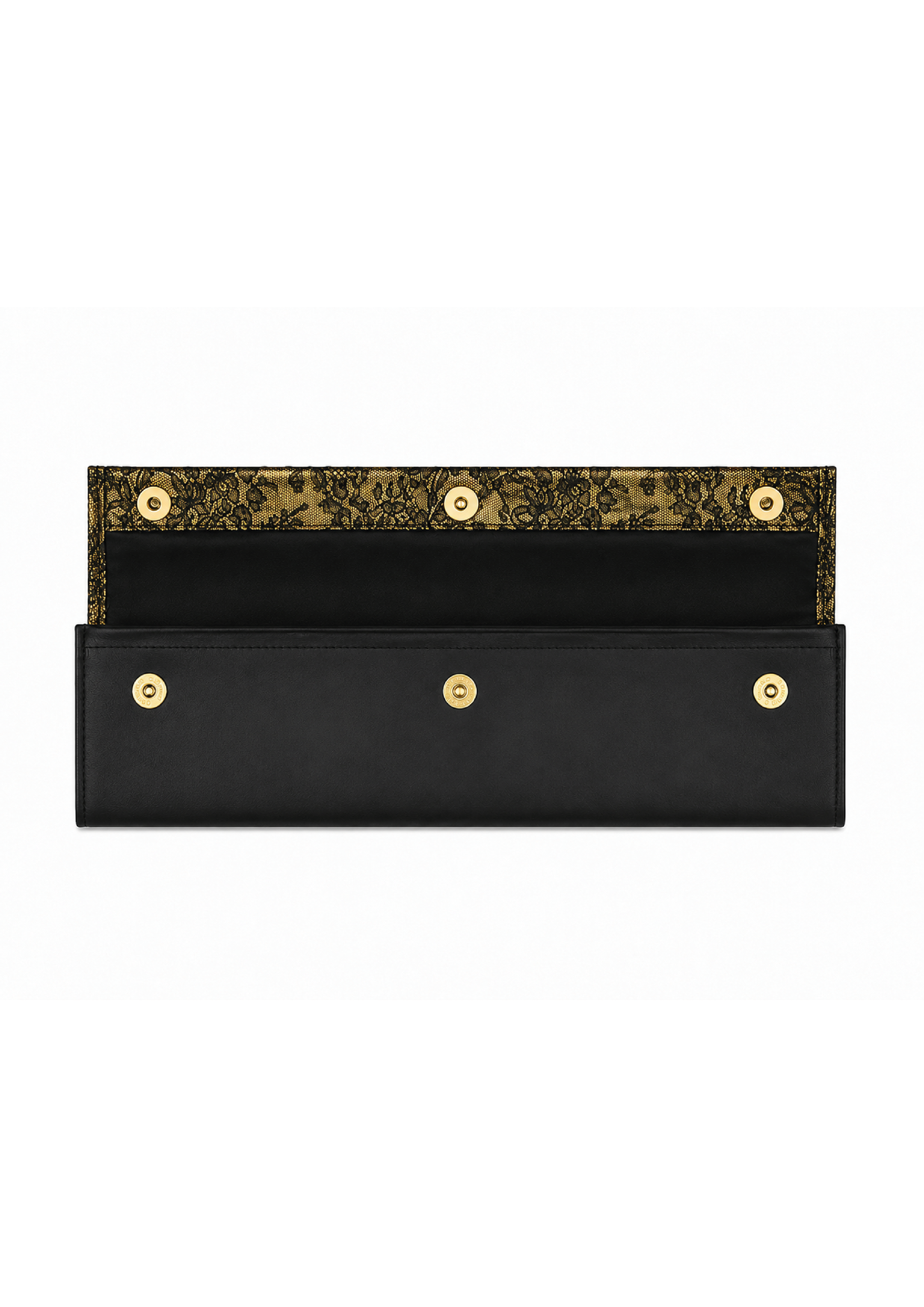 Pochette en dentelle et cuir de veau
