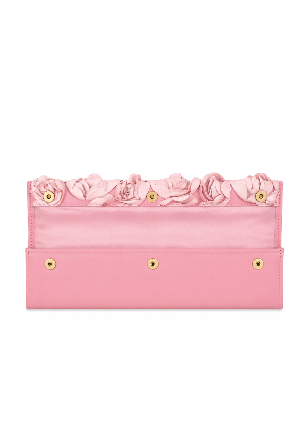 Pochette en cuir de veau ornée de fleurs