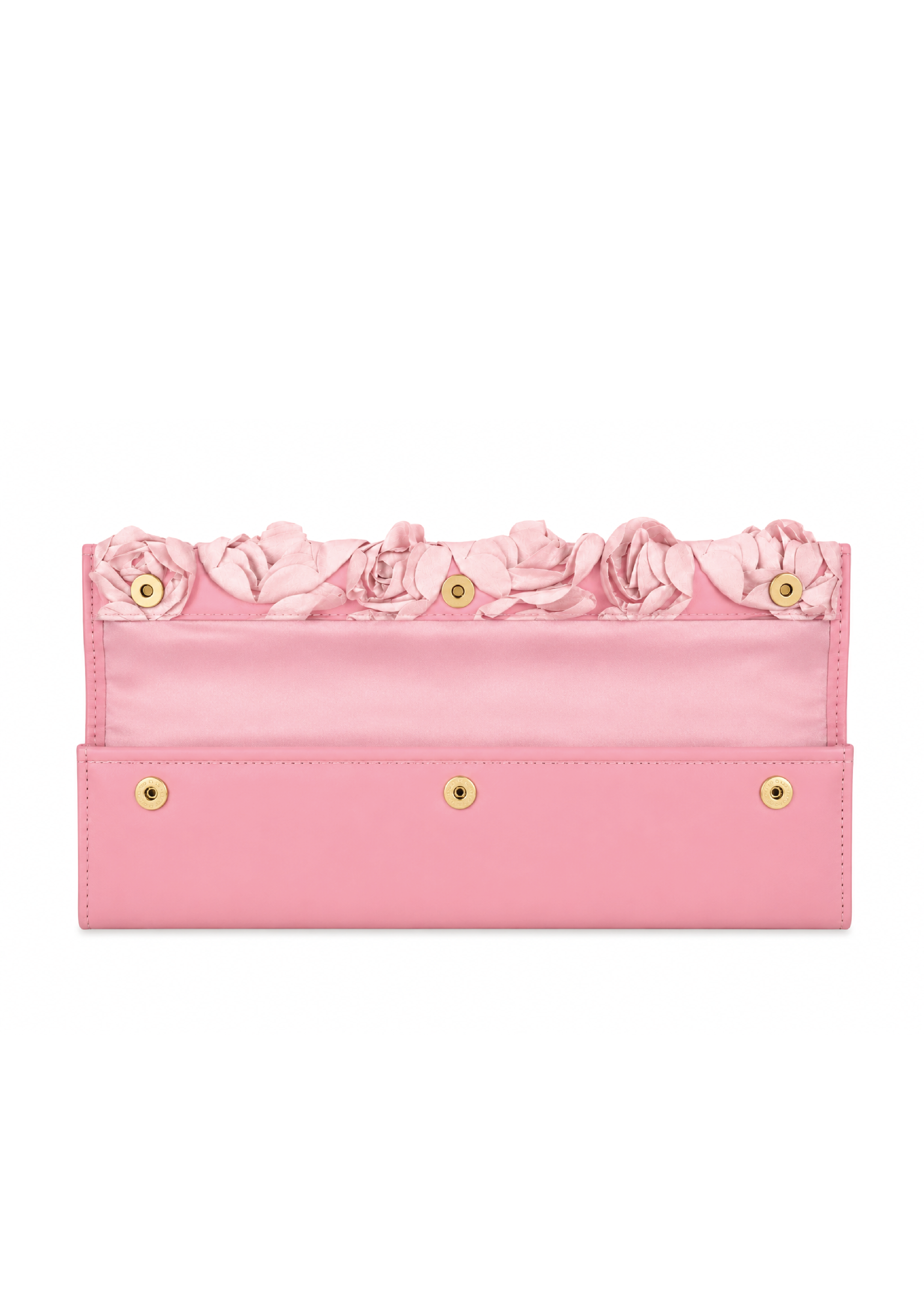 Pochette en cuir de veau ornée de fleurs