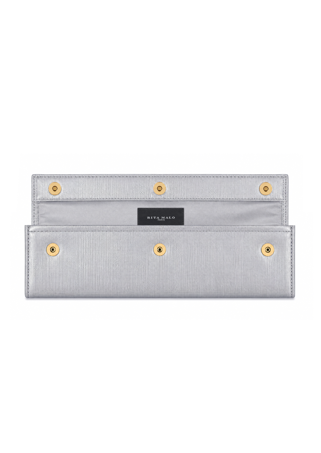 Pochette en cuir métallisé