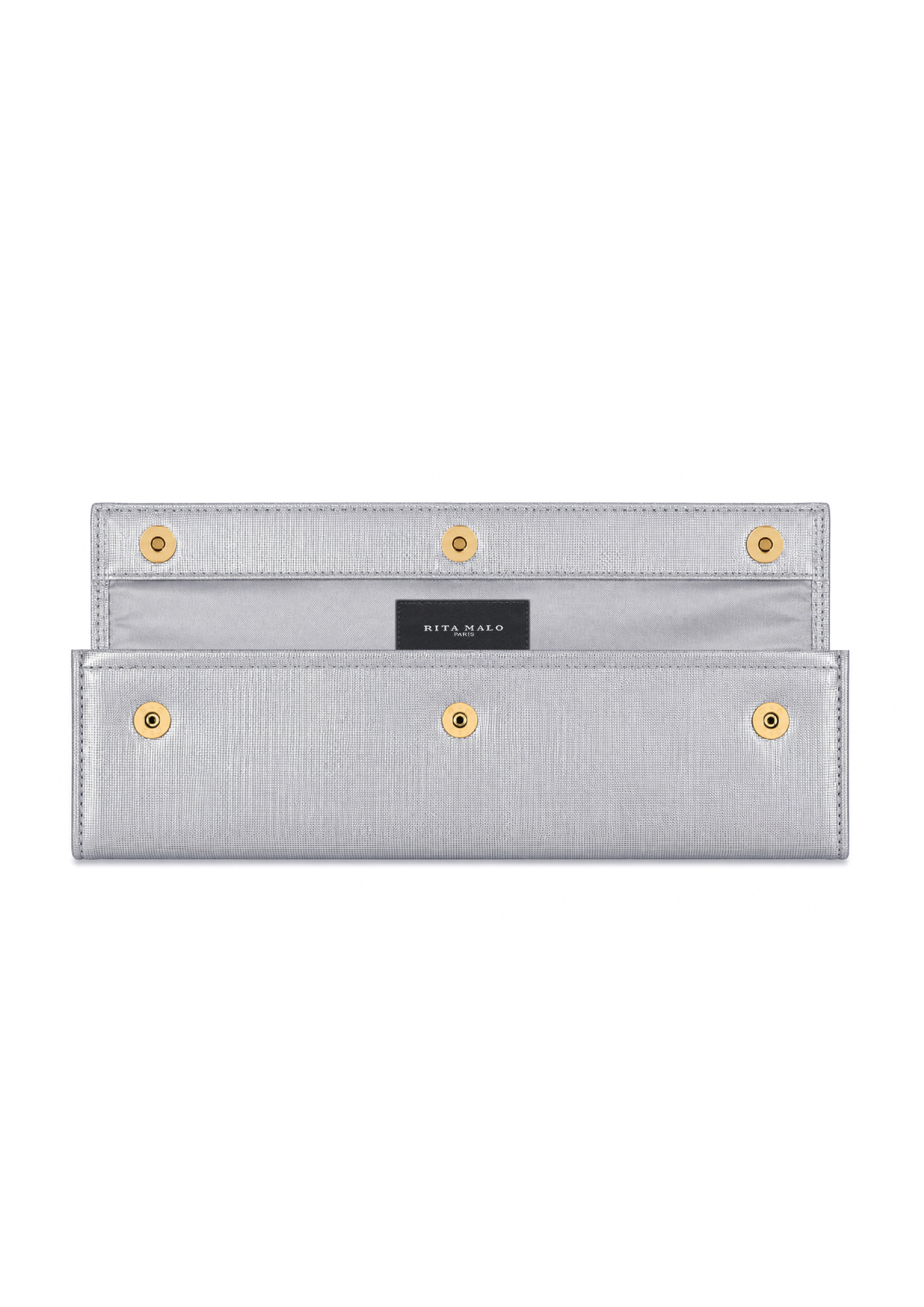 Pochette en cuir métallisé