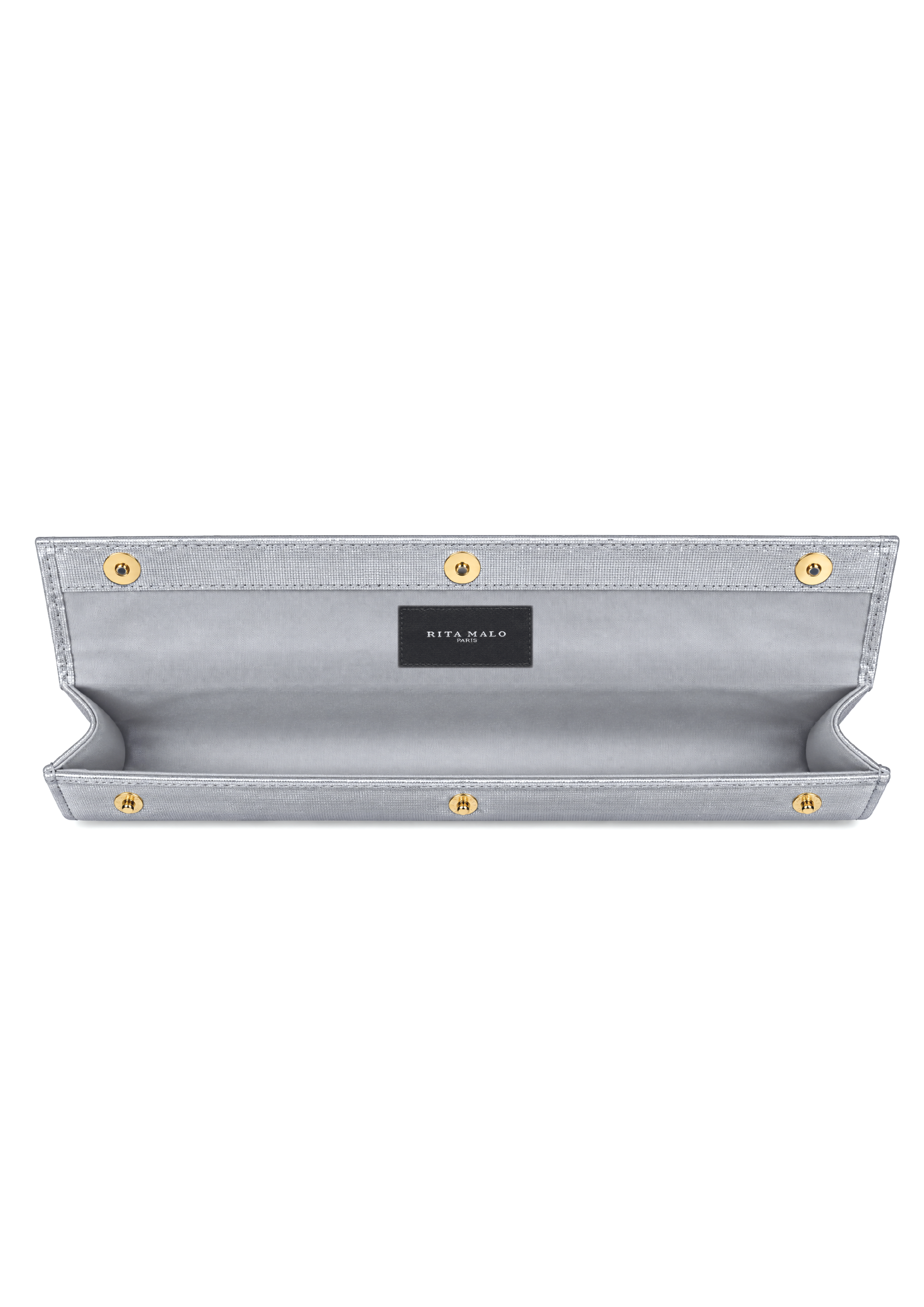 Pochette en cuir métallisé