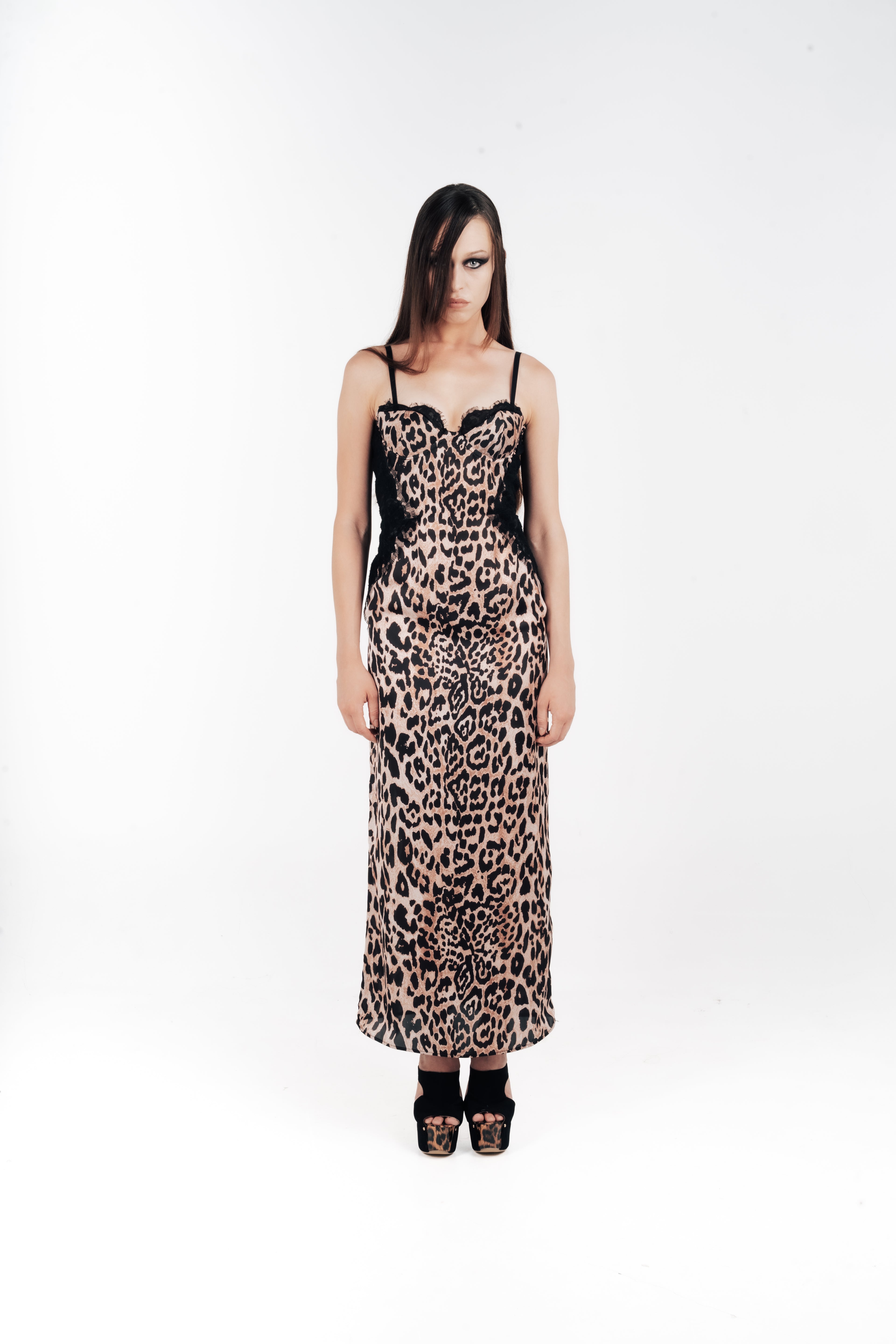 Robe Longue Léopard & Dentelle