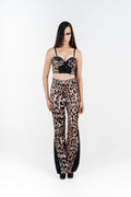 Pantalon droit imprimé léopard