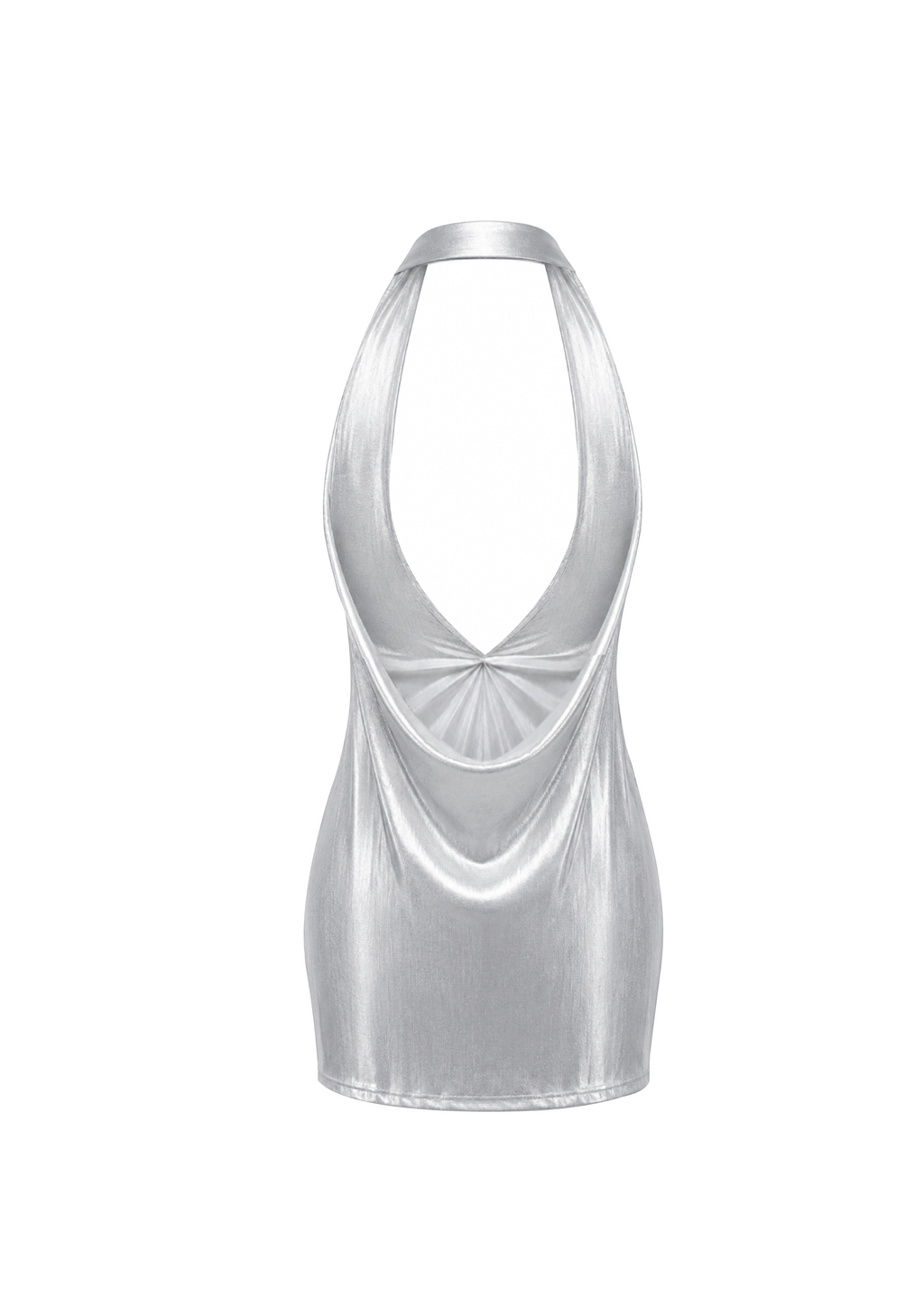 Robe moulante satinée à décolleté plongeant
