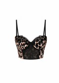 Bustier à fines bretelles imprimé léopard