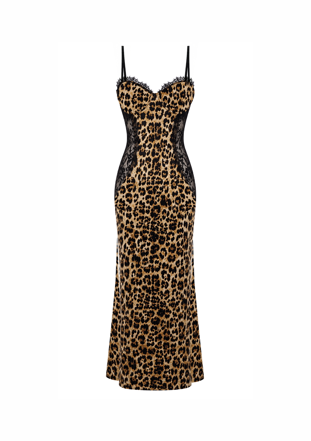 Robe Longue Léopard & Dentelle