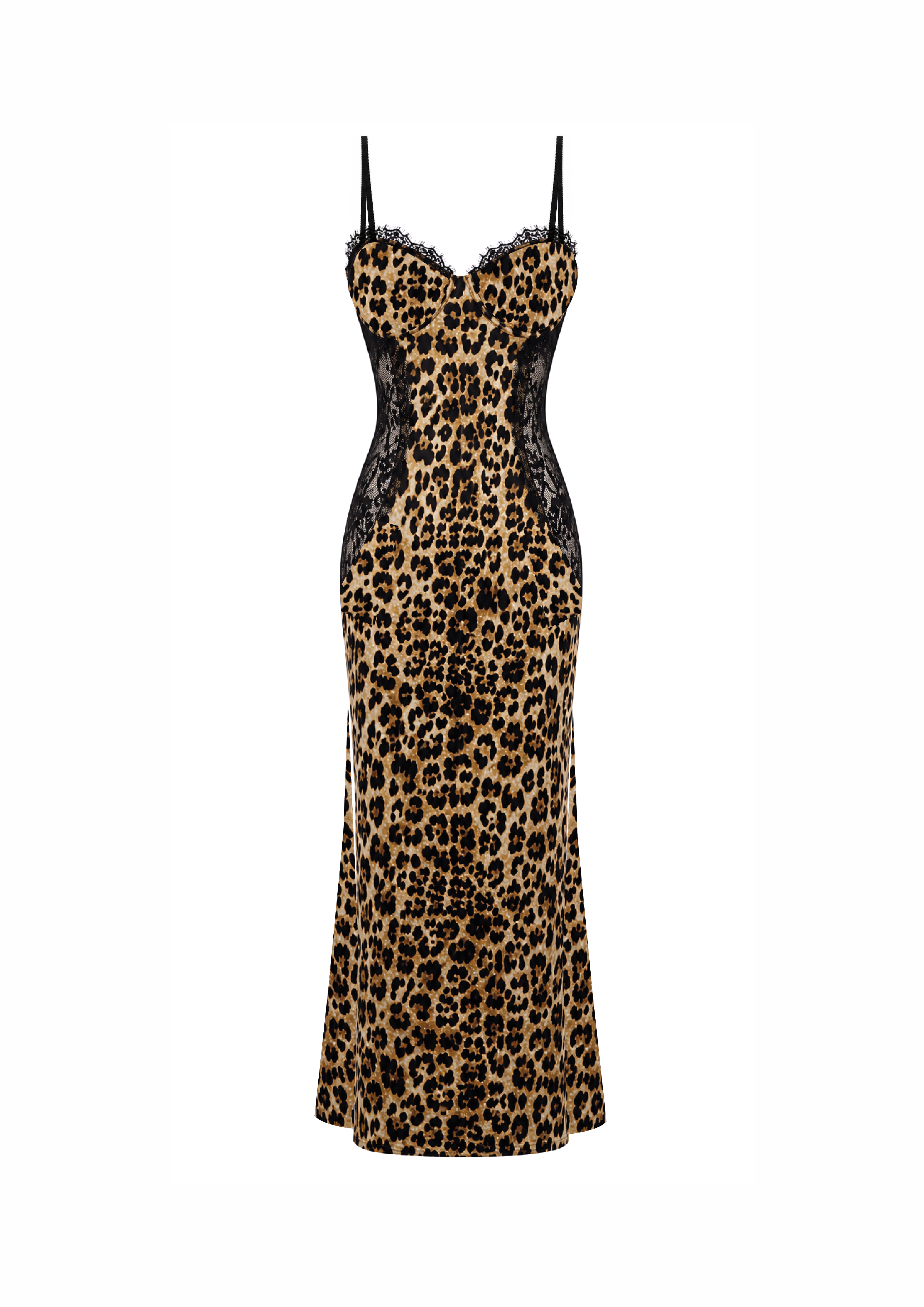 Robe Longue Léopard & Dentelle