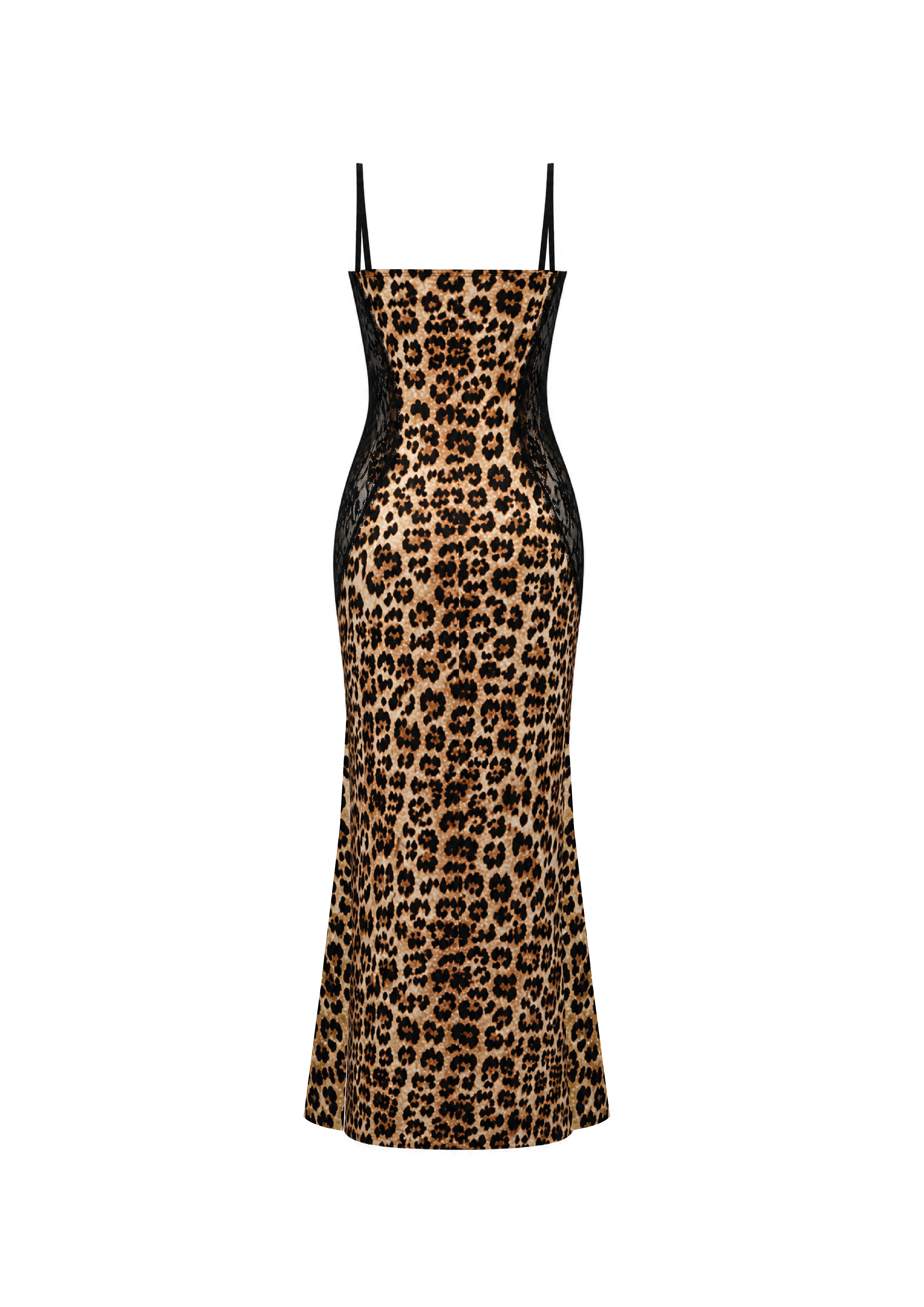 Robe Longue Léopard & Dentelle