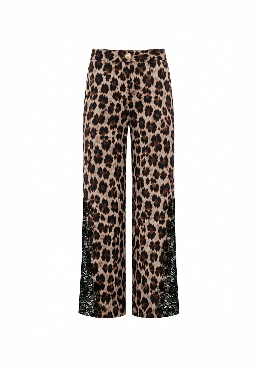 Pantalon droit imprimé léopard