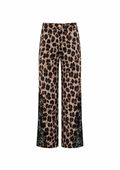 Leopard print straight-leg trousers