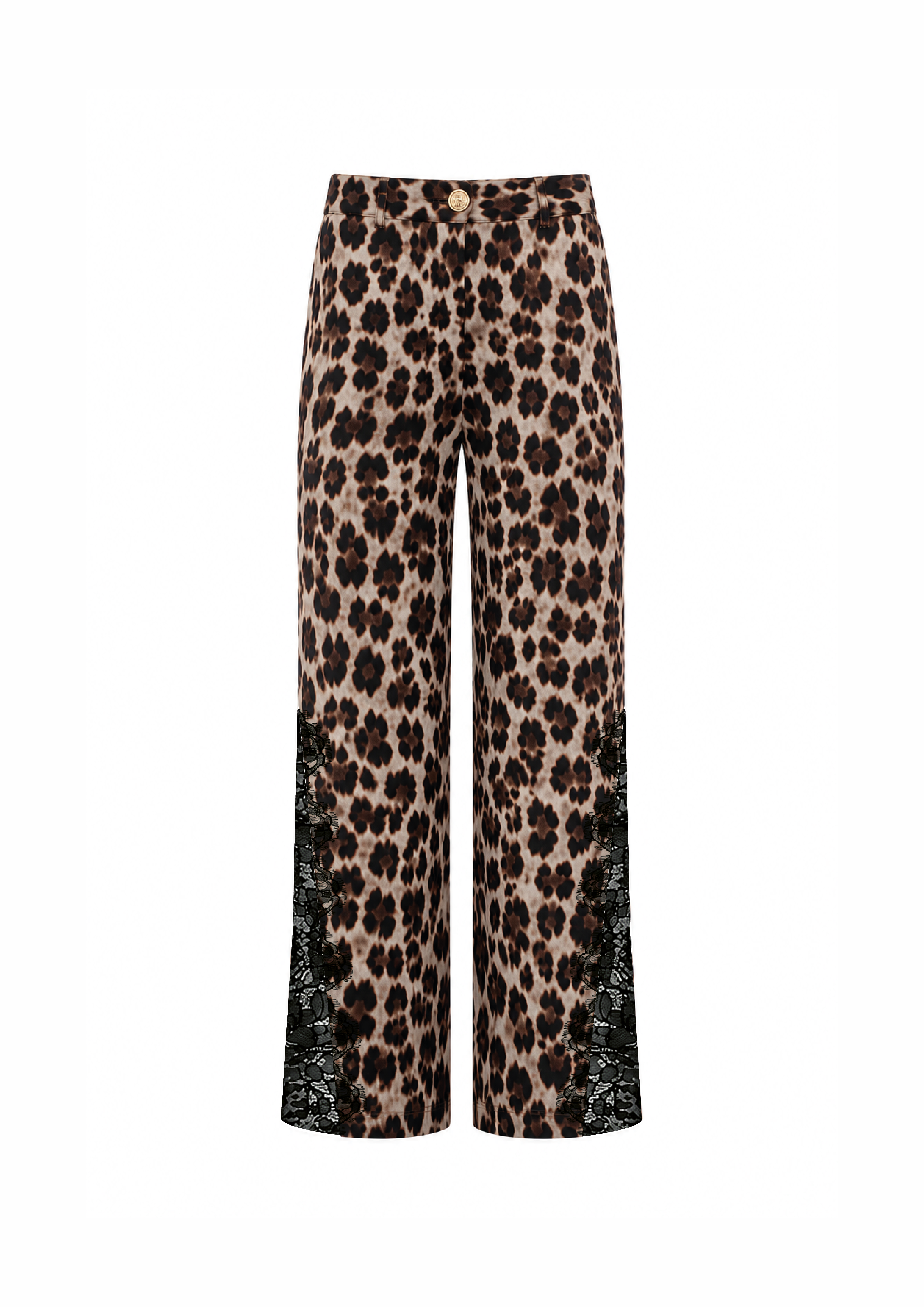 Pantalon droit imprimé léopard